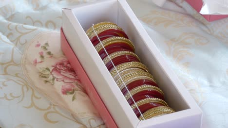 shot of golden bangles for an indian wedding