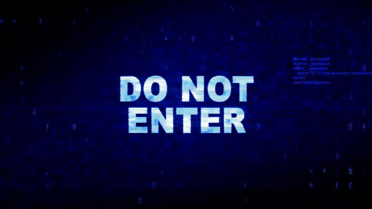 Do Not Enter Text Digital Noise Twitch Glitch Distortion Effect Error Animation.