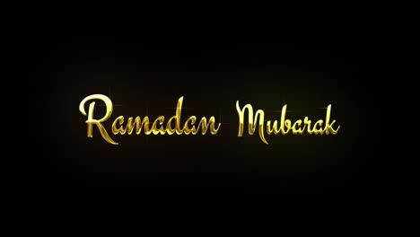 ramadan mubarak golden 3d greeting text with particles and light effects