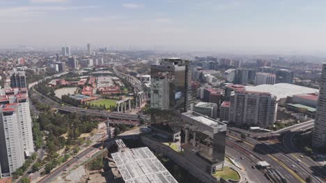 aerial view of buildings in santa fe mexico, near la mexicana