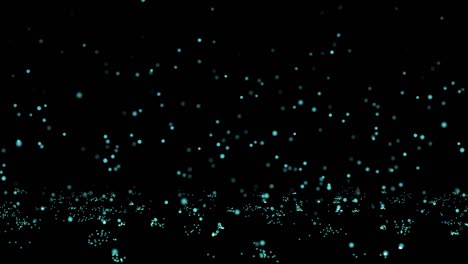 particles fall onto black soil