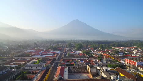 beautiful aerial shot over the colonial central american city of antigua guatemala 3