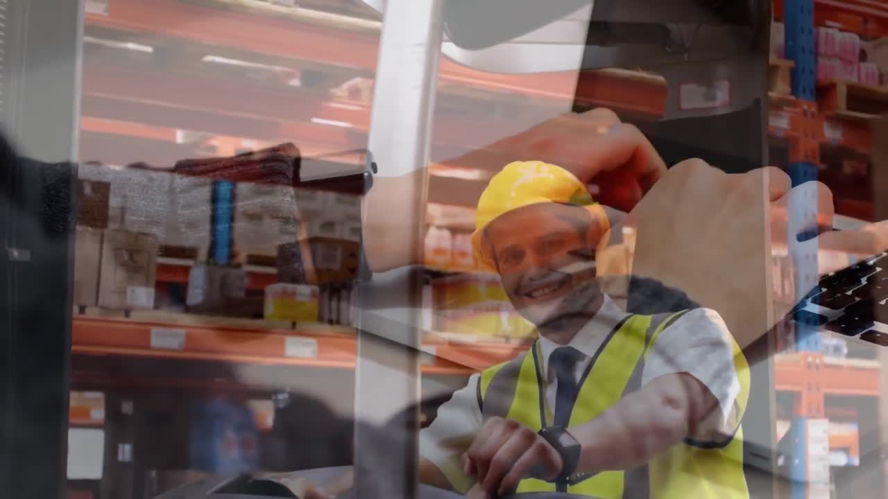 animación de datos financieros sobre trabajadores de laboratorio varones biraciales.