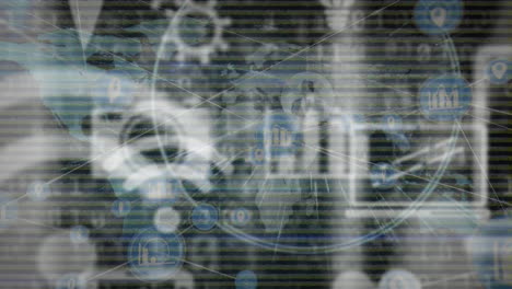 animación del procesamiento de datos en todo el mundo