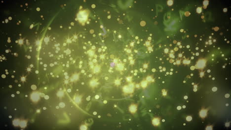 animación de decoración navideña con manchas amarillas brillantes y círculos giratorios
