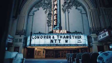 empty vintage theater at night