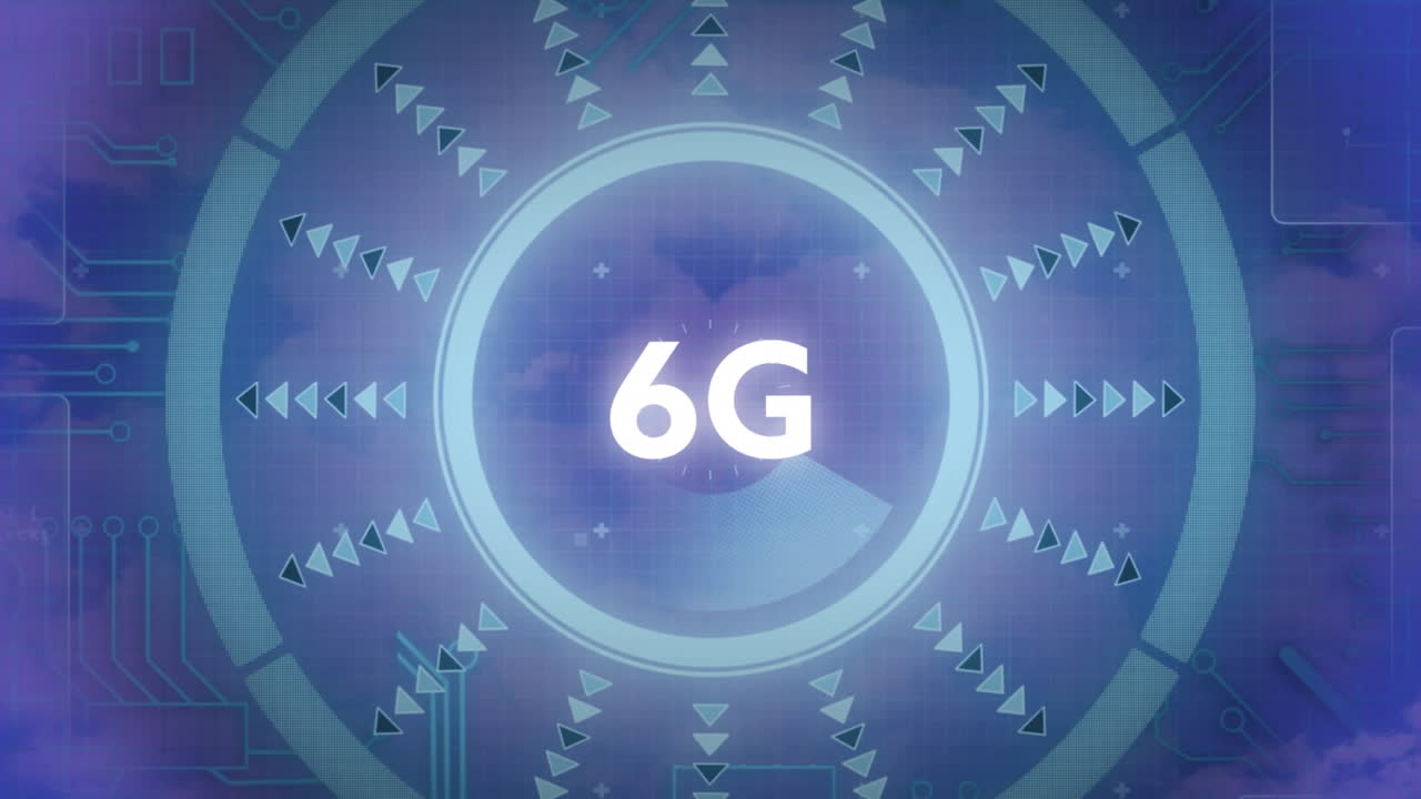 구름 위에 6g 텍스트의 애니메이션