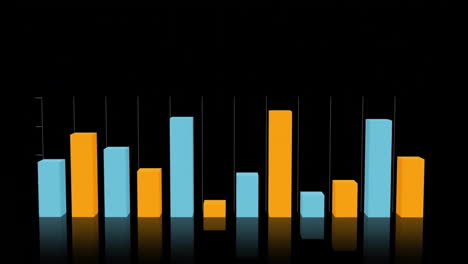 animación de diagramas sobre un fondo negro