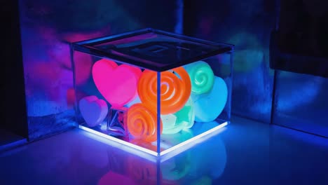 glowing candy in a box