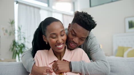 Home,-hug-and-black-couple-with-love