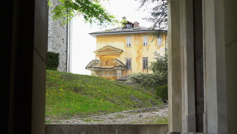 a beautiful travel tour at the sacred mountain of varallo, a christian devotional complex, a unesco world heritage si in italy