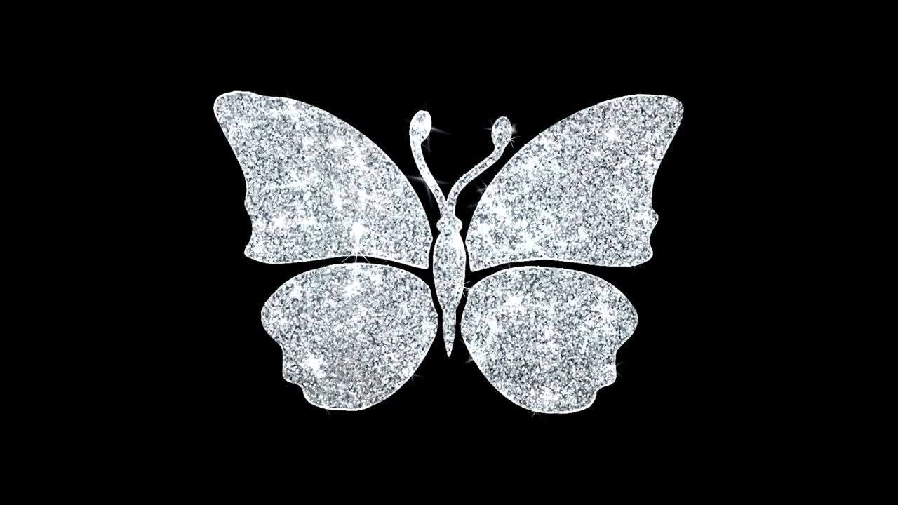 Butterfly And Bee Icon Shining Glitter Loop Blinking Particles .