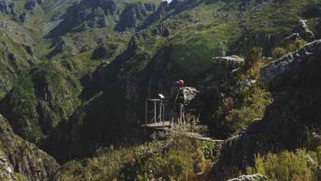 Young-Caucasian-couple-walking-in-zip-lining-equipment