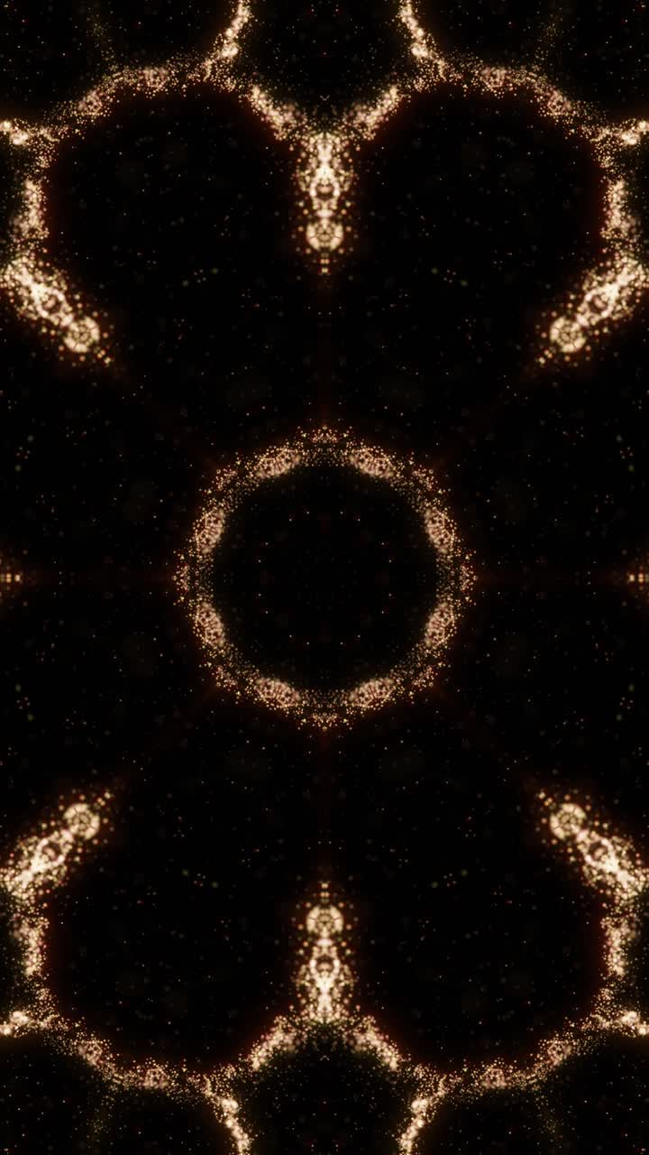 Vj Loop Gold Neon kaleidoscope. Vertical looped video