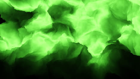 mesmerizing close-up of swirling green flames on black background