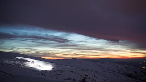 sierra nevada ski sunset 00