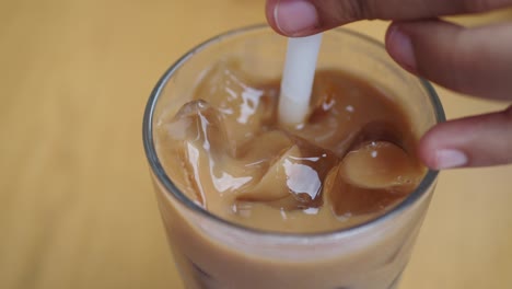 iced coffee with straw