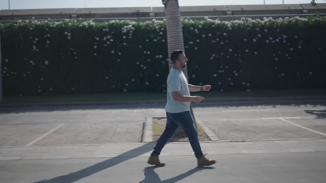 Man walking outdoors