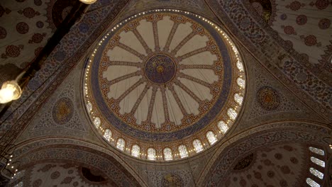 inside of cupols of sultanahmet mosque in istanbul