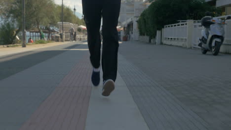 man having jog training on sea-front