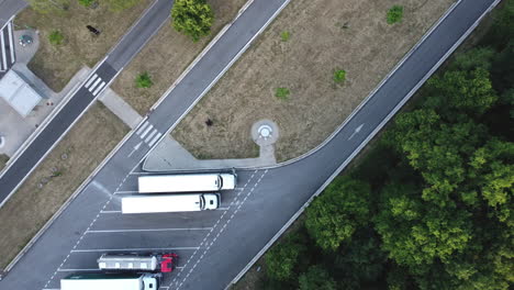 aerial view of a truck stop