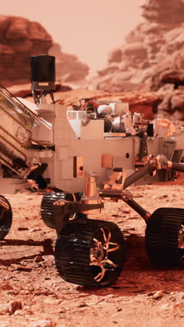 el rover de marte en el planeta rojo