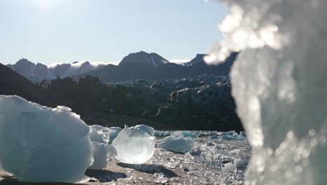 melting ice formation in front of glacier