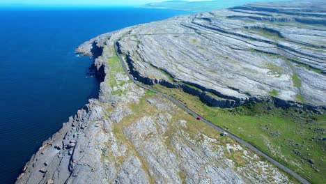 The Burren dramatic limestone landscape coastal road next to the Atlantic Ocean Ireland Epic Locations
