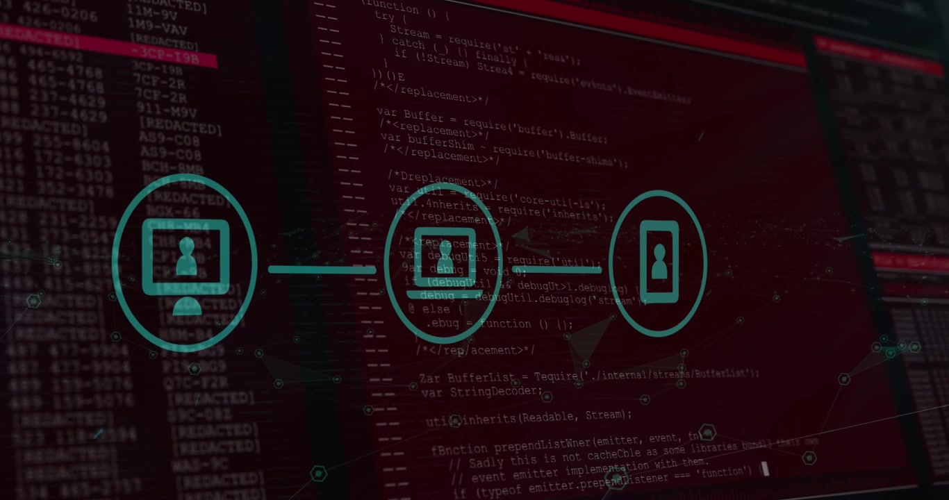Animation of data processing over numbers changing and data processing