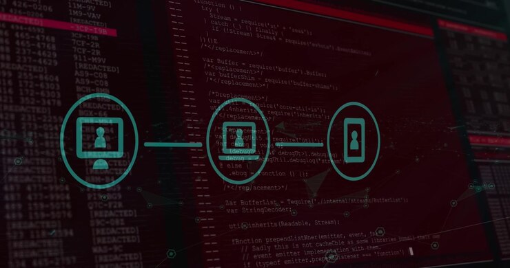 Animation of data processing over numbers changing and data processing