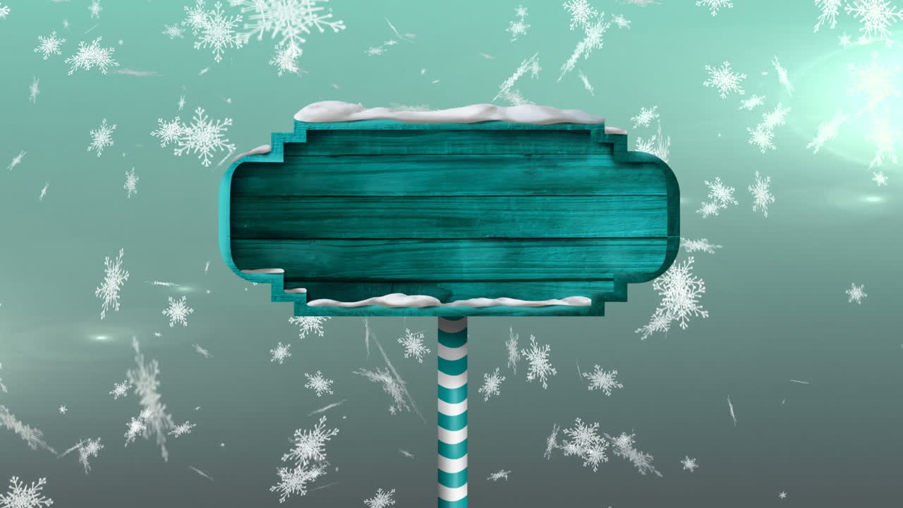 signo de madera con copos de nieve de navidad
