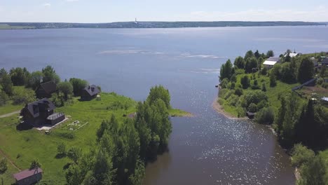 river landscape with houses