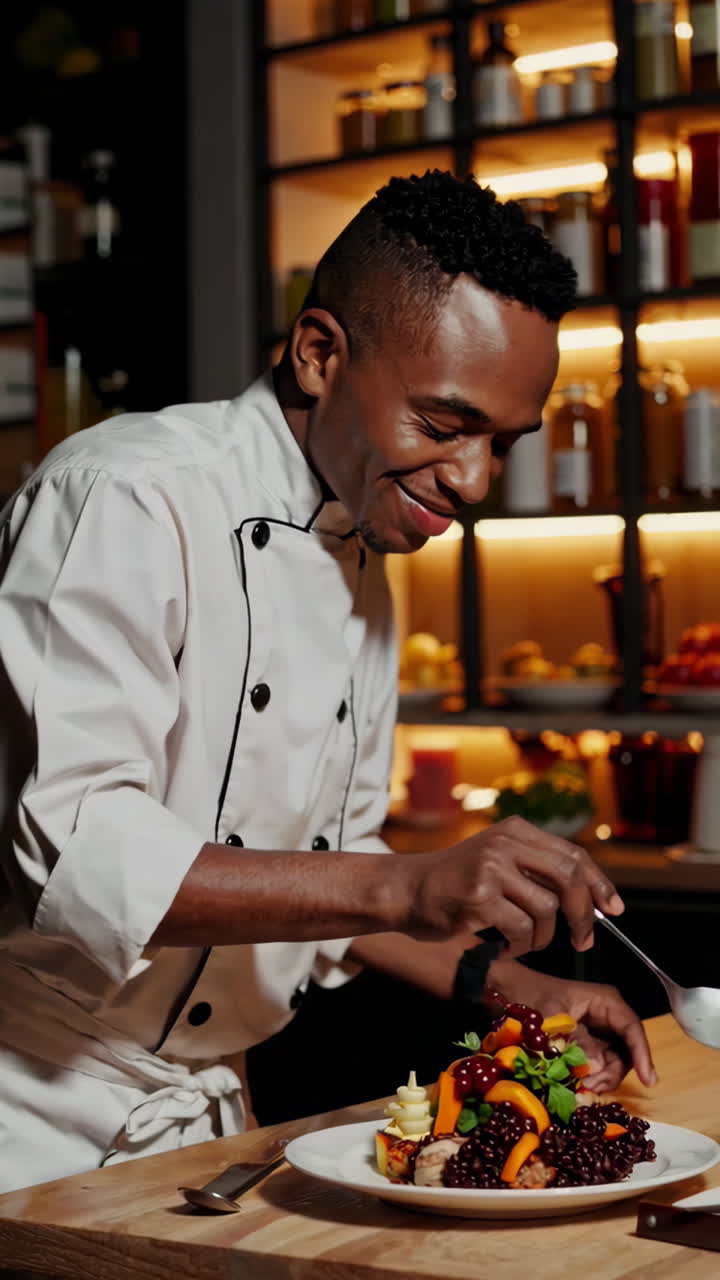 chef preparando un plato gourmet