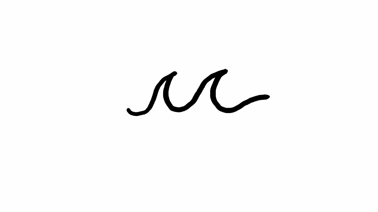 Semplice icona di onda nera disegnata a mano su sfondo bianco
