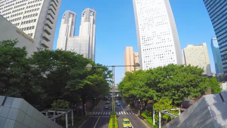 morning traffic in shinjuku district , tokyo , japan