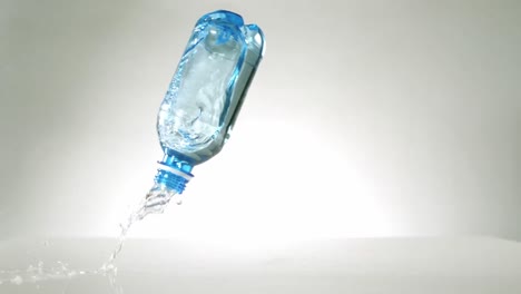 plastic bottle falling and spilling