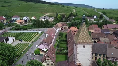 a stationary aerial footage of the main road towards the village