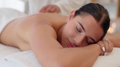 Acupuncture,-needle-and-woman-in-spa