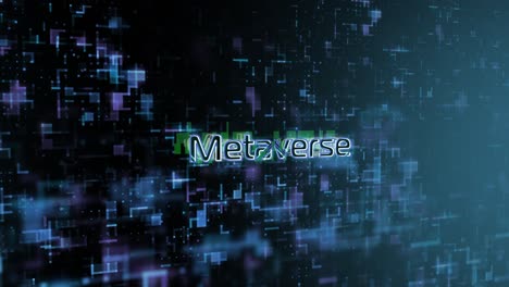 el texto del concepto de metaverso revela la animación con el fondo de tecnología digital abstracta representación 3d para blockchain, metaverso, criptomoneda