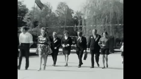 black and white video of a man veteran in a suit from the soviet union archives. circa ussr 1970: this vintage black and white video captures a man veteran in a suit, offering a glimpse into the lives of the soviet people during the era of communism and socialism in the soviet union.