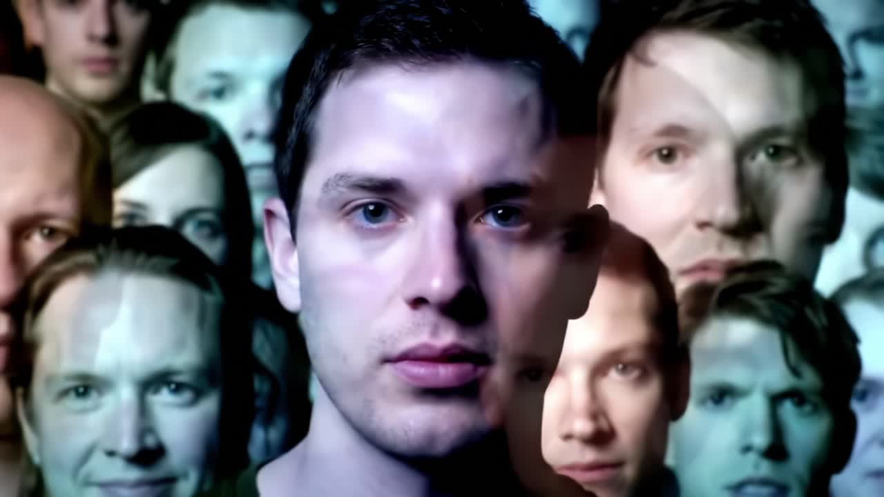 Exploring Identity through Reflections: A Deep Dive into the Human Psyche with Multiple Faces Representing Diverse Emotions and Personalities