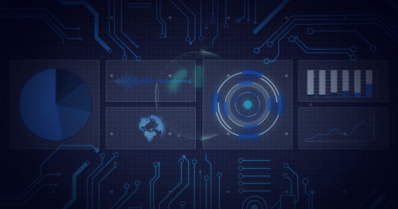 Faint scan appearing, causing central HUD spinning and pulsing, showing data flow, stabilizing UI