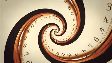 rotating spiral of clock from numbers abstract seamless animation