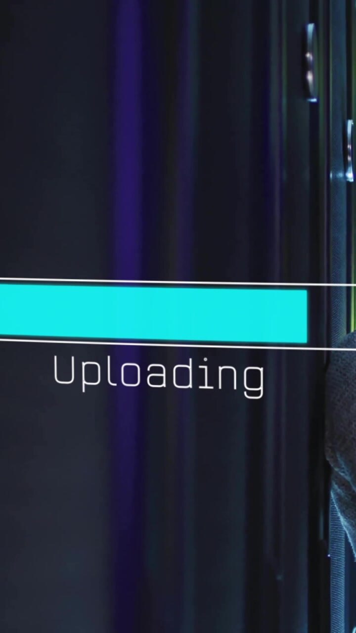 Animation of loading bar over african american man working in server room