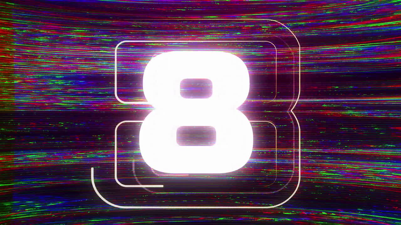 Countdown from 10 to 0 with glitch effect 4k animation countdown background numbers and vintage