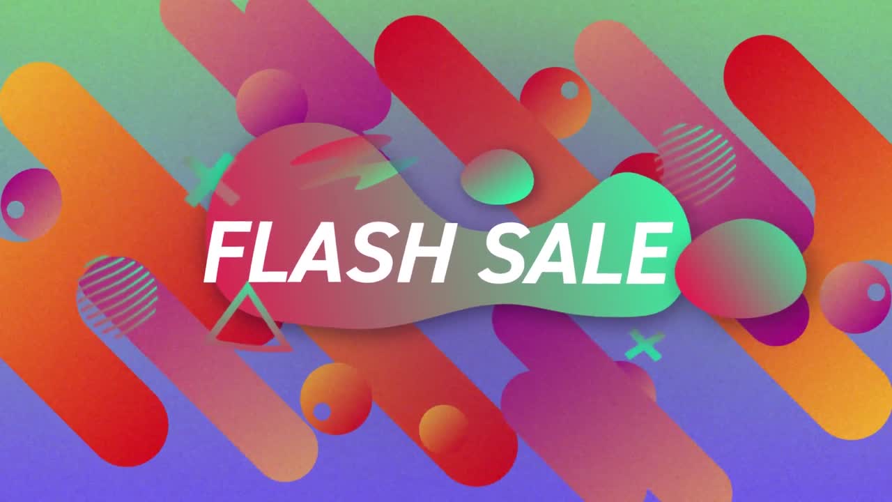 gráfico de venta instantánea con formas abstractas