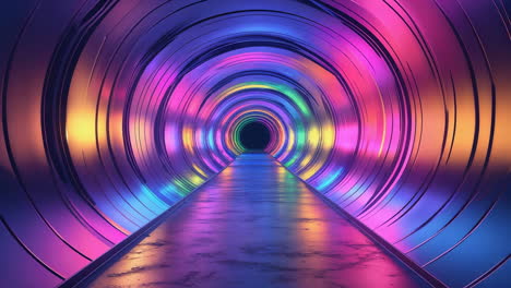 vibrant neon abstract tunnel