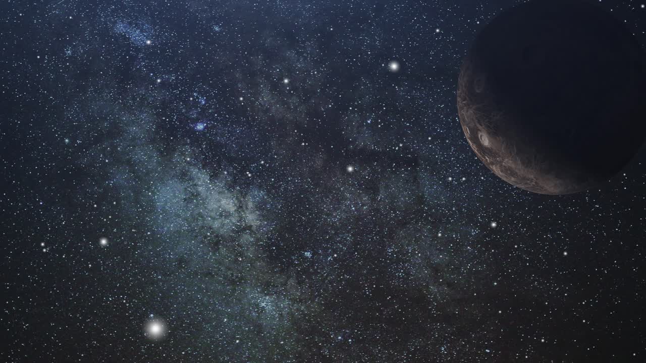 4k universe, planets and dust particles in space