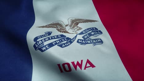 state flag of iowa waving in the wind. seamless loop with highly detailed fabric texture