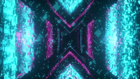 el túnel del ciberpunk de neón